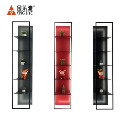 China Modern Adjustable Minimalist Aluminum Wall Mounted Living Room Furniture Rack Wine Shelf Wall Display Light LED 7-15 Days (Others) for sale