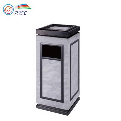 China Hotel 201 Stainless Steel Stocked Lobby Ground Ash Barrel Garbage Decorative Lobby Hotel Waste Bin for sale