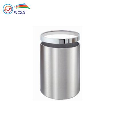 China Sustainable Simple Design Round Indoor Stainless Steel Restaurant Waste Bins for sale