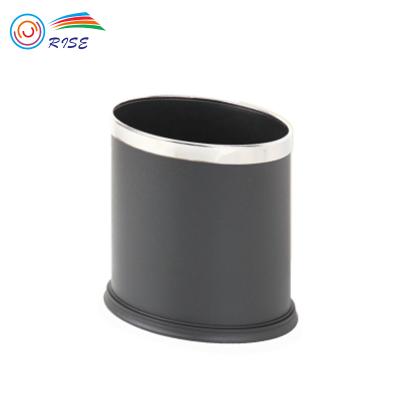 China Sustainable Plastic Oval Hotel Guestroom One Seat Waste Bin Trash Can Bin for sale