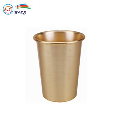 China Viable Factory Spun Aluminum Alloy Indoor Hotel Room Garbage Bin for sale