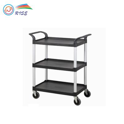 China Durable Plastic 3 Tier Hotel Dining Food Serving Trolley Cart For Restaurant for sale