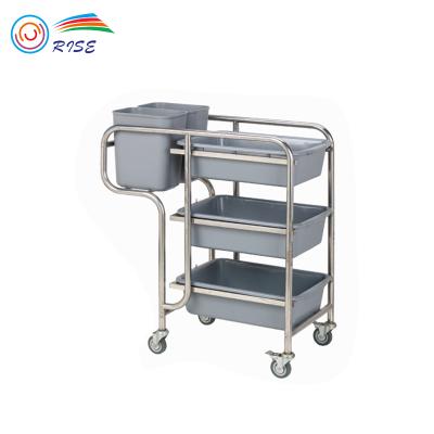 China Durable 3 Tier Stainless Steel Hotel Restaurant Dining Serving Trolley Cart for sale