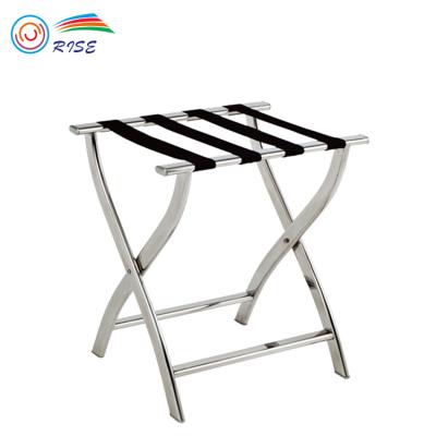 China 201 stainless steel with mirror finish 201 stainless steel hotel bedroom room folding luggage rack for sale