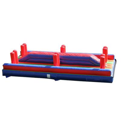 China 0.6mm PVC Tarpaulin Outdoor inflatable trampoline park obstacles park ninja warrior running inflatable obstacle course for kids and adult for sale