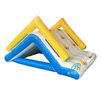 China Outdoor Entertainment Fun Inflatable Water Play Equipment Custom 0.9mm PVC Tarpaulin Inflatable Floating Triangle Slides for sale