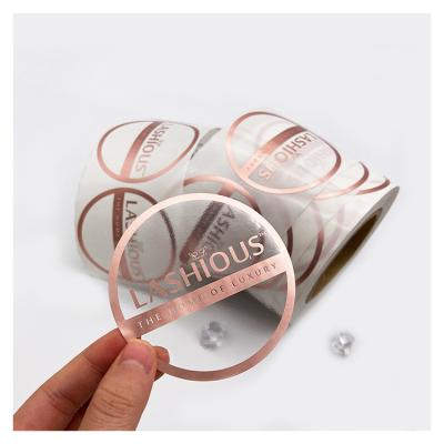 China Waterproof Custom Printing in Gold Foil Sticker Decorative Clear Vinyl Hot Stamping Transparent Waterproof Labels for sale