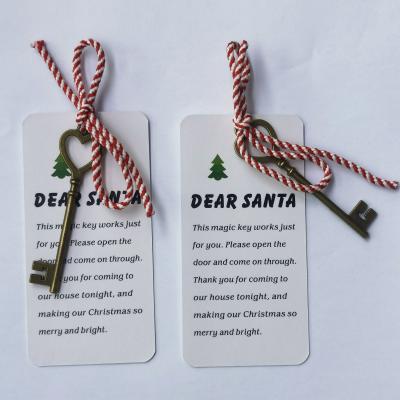 China Dropshipping Christmas Tag Card Eve Tradition No Chimney Handmade Santa Claus Eco-Friendly Magic Key for sale