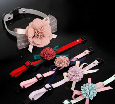 China New Arrival Fashion Dog Cat Viable Collar With Flower Bell Pet Collar Leash for sale