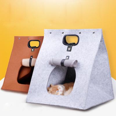 China Travel Portable Dropshipping Pet Sofas Nest Pet Kennel Tree Viable Foldable Handbag Ourtdoor Cat House Bed Nest Carrier Bag for sale