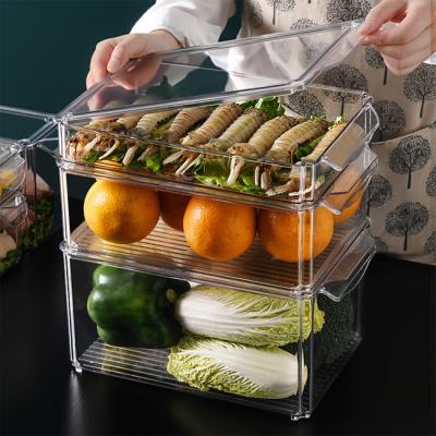 China Dropshipping Sustainable Kitchen Freezer Pull Drawers Set Food Containers Fridge Storage Organizer for sale