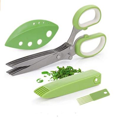 China 2CR13+PP+TPR Dropshipping 4PCS in 3 Layers Stainless Steel Food Fish Flesh Kitchen Set Multifunctional Scissors for sale