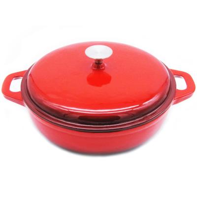 China Cookwin Sustainable Red Enamel Cast Iron Casserole Pot Cast Iron Cookware LFGB Approved Factory for sale