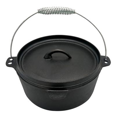 China Sustainable Top Quality Round Shape Cast Iron Outdoor Camping Dutch Oven With Lid for sale