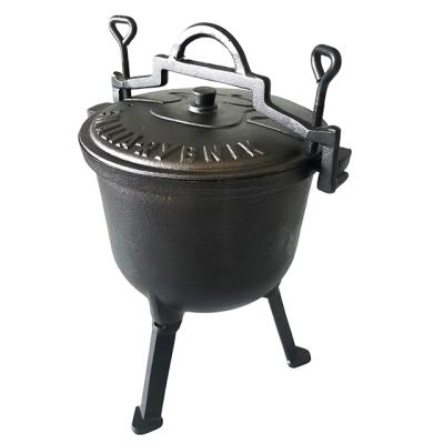 China Sustainable Camping Cast Iron Pressure Cooker Three Legs Meat Soup Dutch Pot Oven for sale