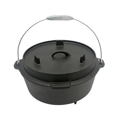 China Sustainable Best Selling Outdoor Campfire Cookware Cooking Cast Iron Dutch Oven With Three Legs for sale