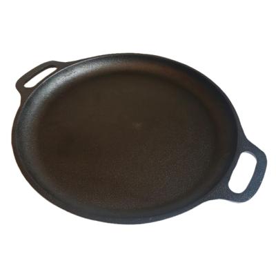 China Sustainable Hot Sale Cast Iron Round Griddle Barbecue Cooking Pan Pizza Pan for sale