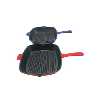 China General Use For Black Outdoor Gas Cast Iron Griddle /cast Iron Square Griddle Pan And Induction Cooker BSCI LFGB for sale