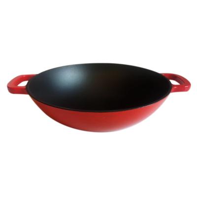 China Sustainable Top Quality Cast Iron Wok Kitchenware Round Bottom Big Soup Cooking Pot for sale