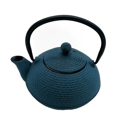 China Sustainable Chinese Blue Enameled Cast Iron Teapot Cast Iron Teaware Hot Water Kettle for sale