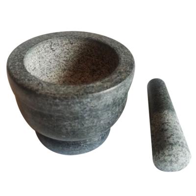 China Wholesale Black Stone Mortar Pestle Set For Herb And Spice Tools for sale