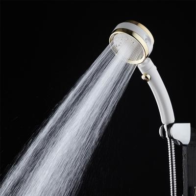 China 2020 New Model 4 Functions Micro Bubble Waterless Soften Shower Head With Button Stop for sale