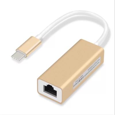 China LAPTOP Factory Price Network Adapter USB C to RJ45 Lan Gigabit Female Adapter for 100/1000 Mbps Ethernet Adapter Cable for sale