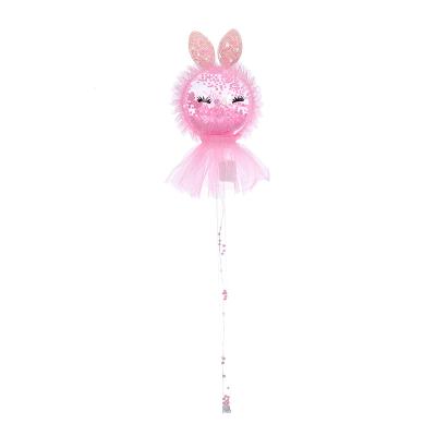 China PVC 5 Inch Round Shape Glowing Balloons Instant Gauze Net Balloons Magic Wand Fairy Magic Wand Children's Luminous Toy For Pushing And Draining Starry for sale