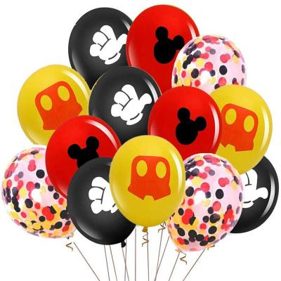 China Custom Dropshipping 12inch 2.8g Latex Balloon Set Mickey Minnie Cartoon Logo Printed Holiday Decoration for sale