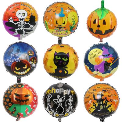 China Halloween Decorations Supplier 18 Inch Halloween Foil Balloons Foil Helium Globos Halloween Night Decoration Film Foil Balloon for sale