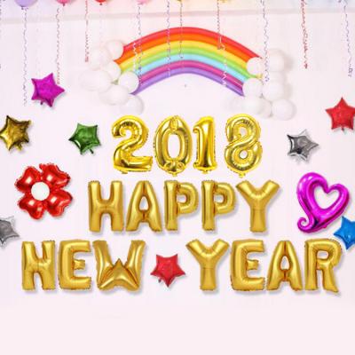 China Holiday Decoration Dropshipping New Year's Eve Party Decor 2022 Balloons Gold Silver Number Foil Helium Letter Balloons Happy New Year Balloon for sale