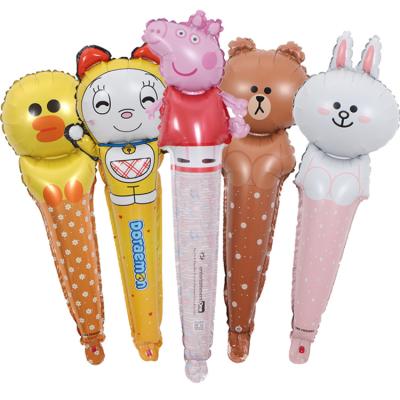 China Hot Selling New Product Foil Balloon Stock 60x20cm Yiwu Kids Toy Various Size Foil Handheld Stick Balloon for sale