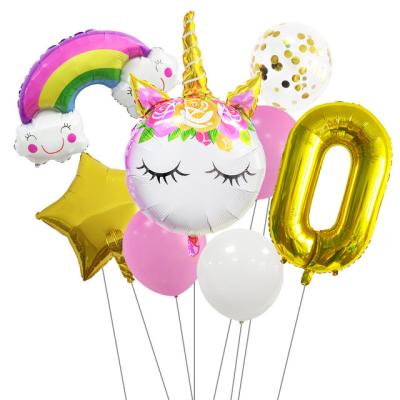 China Kids Unicorn Party Wedding Globos Unicorn Balloon Number Birthday Party Decorations Birthday Party Decor/Rainbow Dropshipping Gifts 7Pcs for sale