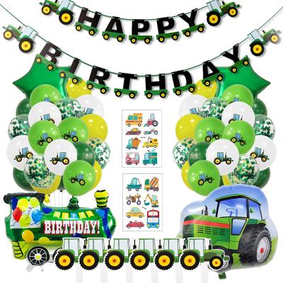 China New Cartoon Birthday Party Decor/Car Banner Gifts 2022 Custom Kids Birthday Party Decoration Set Traffic Theme Boy Party for sale