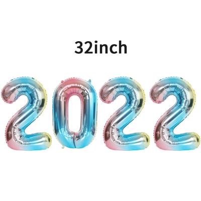 China 16inch 32inch 40inch foil number balloon new year decoration foil balloon set 2022 number foil balloon for sale