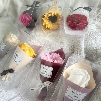 China Rose Soap Flowers For Valentine's Day Birthday Gift Simple Artificial Colorful Soap Factory WeddingParty Flower Bouquet Wholesale for sale