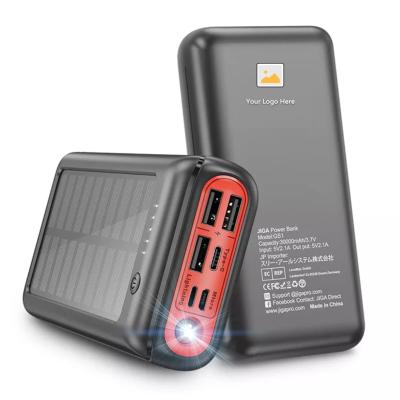 China Solar Panel Charging Solar Power Bank 30000 Mah 4 Input Portable Output Power Bank 3 For Cell for sale