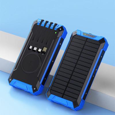 China Sloar Panel Charging Board Solar Powerbank 20000mah Wireless Waterproof Radio Charging Cable Solar Power Bank for sale