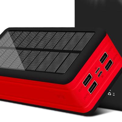 China Fast Charging Support OEM 50000mah Large Capacity 4 Port Led Solar Light Power Bank Portable Charger 50000mah Power Bank for sale