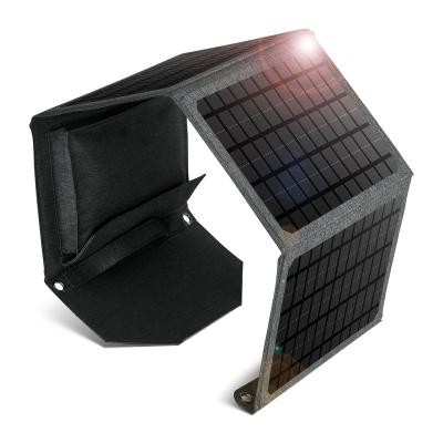 China Foldable Sloar Panel Charging 30W Solar Charger For Mobile Phone Power Bank Station Laptop Backpack Portable Solar Charger for sale