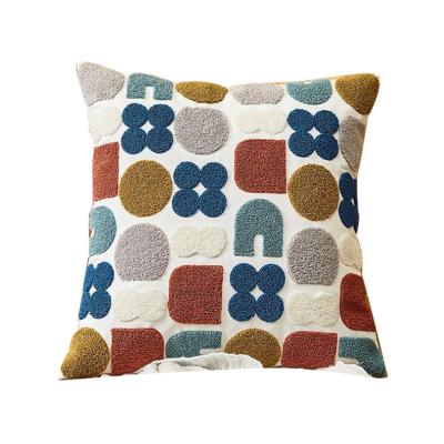 China Anti-static high-grade cotton Nordic plaid pillow pillow sofa geometric printed home decorative pillow for sale