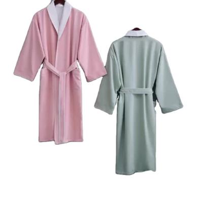 China Custom QUICK DRY luxury designer women top quality logo wedding hotel spa cotton long robes bathrobe for sale