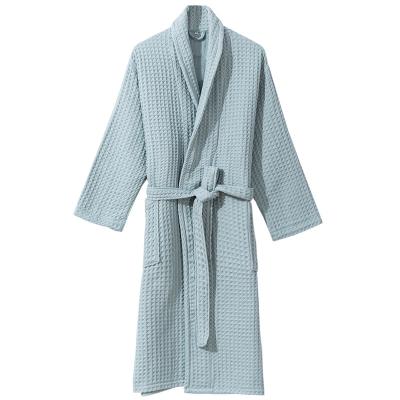 China Breathable Female Sleepwear Terry Hotel Cotton Waffle Bathrobe Soft V-Neck Ladies Bathrobes Good Quality for sale