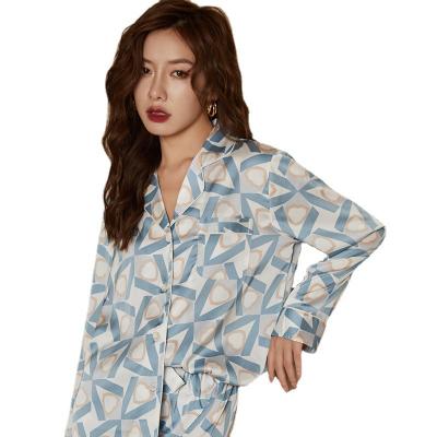 China Breathable high quality polyester shein floral leisure wear summer sleepwear 2 piece set women pajamas for sale