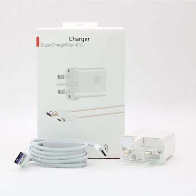 China Original Mobile Phone Boost 40W USB Power Adapter 5A USB Type C Cable For Huawei P40 Pro Mate 30 Wall P30 Charger Plug for sale