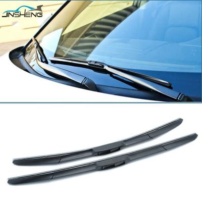 China Universal Durable Multifuntion Car Front Plastic and Natural Rubber Wiper Blades Hybrid 3 Section Frameless Wiper Blades for sale