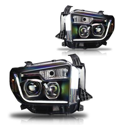 China Wholesale ABS+PC+PMMA LED Headlight With Spotlights For Toyota Tundra 2014 2015 2016 2017 2018 2019 for sale