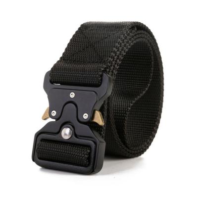 China Heavy Duty Outdoor Military Duty Tactical Belt Quick Buckle Durable Webbing Hold Up Belt for sale