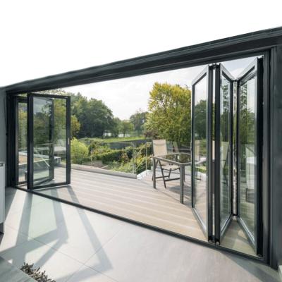 China Waterproof Aluminum Folding Glass Aluminum Patio Door Bifolding Doors for sale