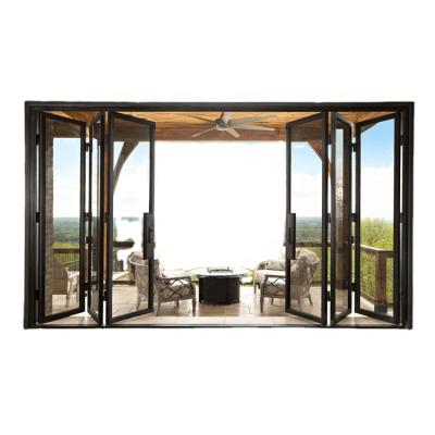 China Waterproof aluminum door for commercial residential villa Australian high quality aluminum glass folding door for sale